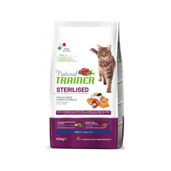 TRAINER Natural Cat STERILISED losos 1,5kg