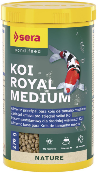 Sera základníé krmivo pro koi a iostatní jezírkové ryby Koi Royal Medium 1000ml Nature