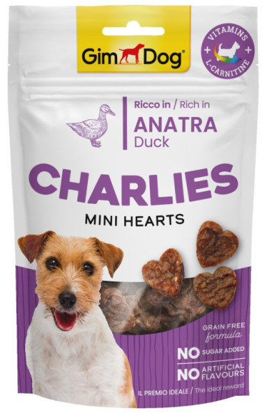 GIMDOG Charlies Mini Hearts kachní 70g