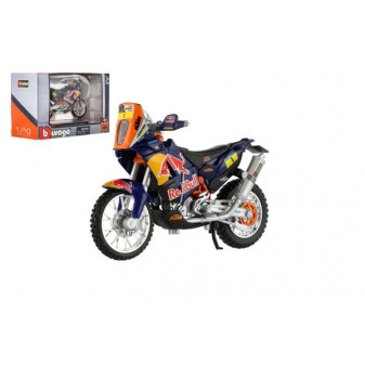 Motorka Bburago KTM 450 Rally (Dakar Rally)  kov/plast 12cm v krabičce 17x11x7cm