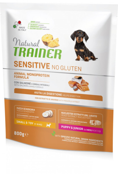 Trainer Natural Sensitive No gluten Puppy&Jun Mini losos 800g