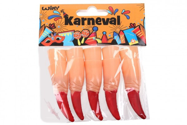 Prsty s drápy 10ks plast v sáčku karneval