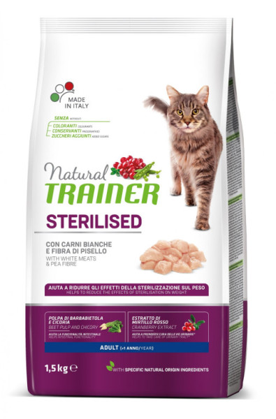 TRAINER Natural Cat Sterilised drůbeží maso 1,5kg