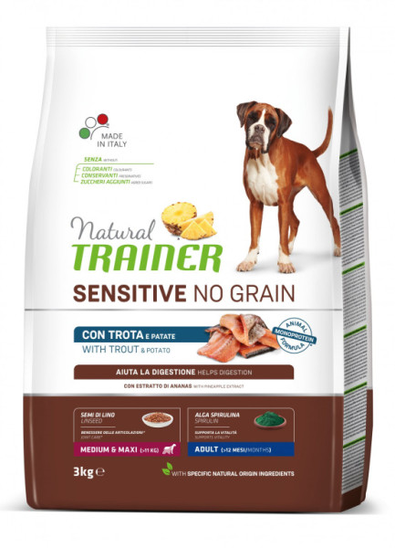 Trainer Natural Sensitive dog NO GRAIN M/M pstruh 3kg