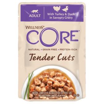 Kapsička Wellness Core Cat Tender krůta a kachna v omáčce 85g