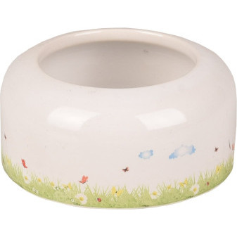 FLAMINGO miska pro hlodavce KIKI CERAMIC ROUND bílá S 8,3x8,3x3,5cm 100ml