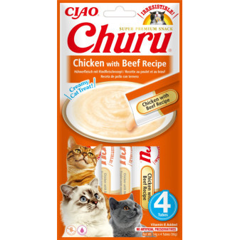 Churu cat masové pyré - kuře, hovězí 56g