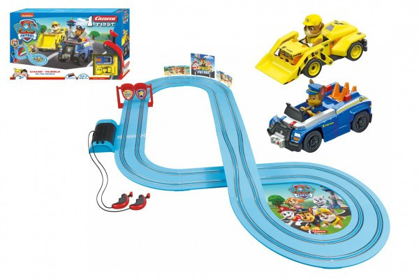 Autodráha Carrera First Paw Patrol/Tlapková Patrola 2,9m plast +2 auta na bat. v krabici 50x30x7