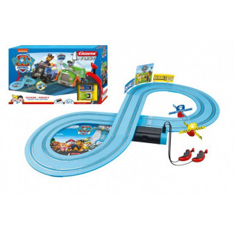 Autodráha Carrera First Paw Patrol/Tlapková Patrola 2,4m plast +2 auta na bat. v krabici 50x30x7