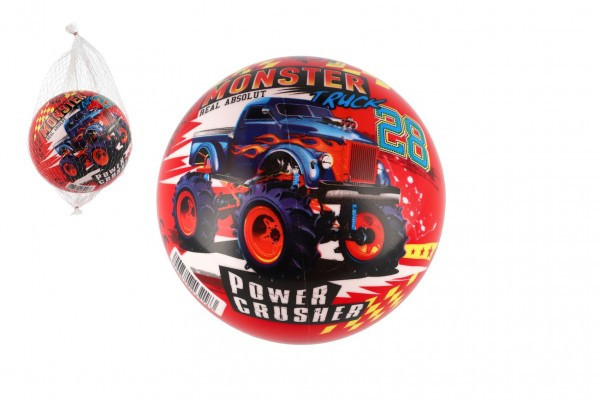 Míč Super cars monster truck nafouknutý 14cm v síťce