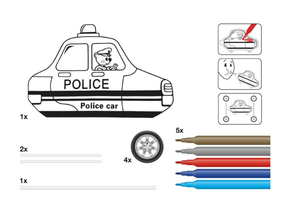 Kreativní set - Policie - nafukovací auto