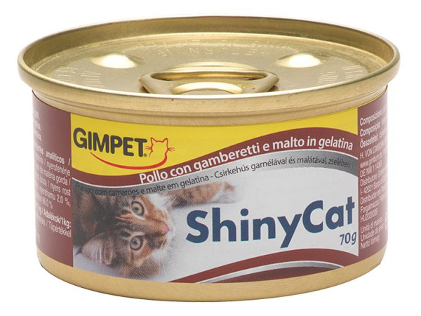 Konzerva SHINY CAT kuře+kreveta+maltóza 70g