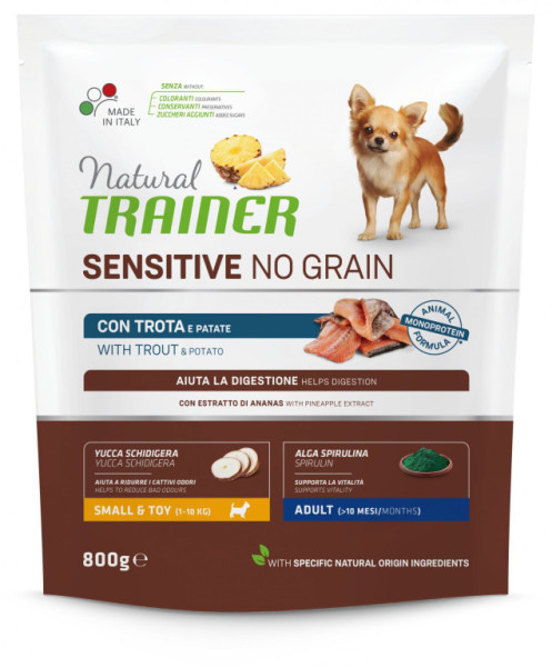 Trainer Natural Sensitive dog NO GRAIN MINI pstruh 800g