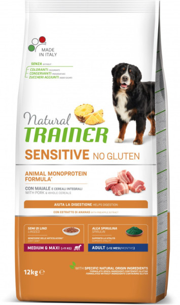 Trainer Natural Sensitive No gluten Adult Medium/Maxi vepřové 12kg