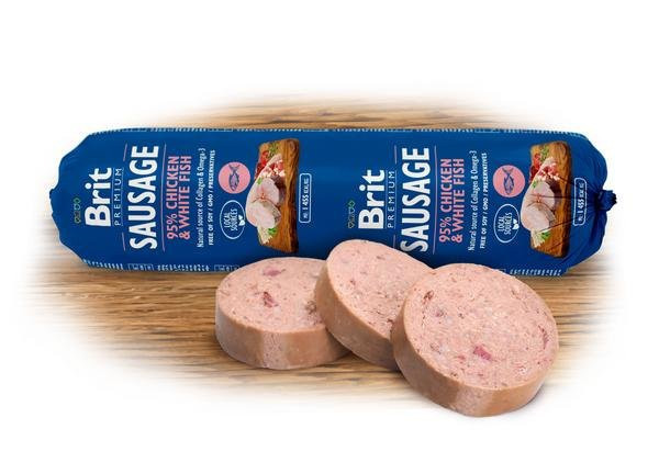 Brit Sausage Chicken & White Fish 800g