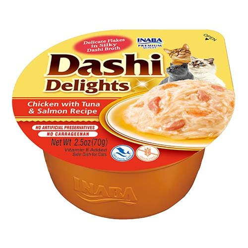 Dashi Delights vanička kuře s tuňákem a lososem 70g