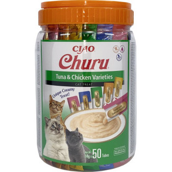 Churu cat masové pyré mix - tuňák, kuře 700g