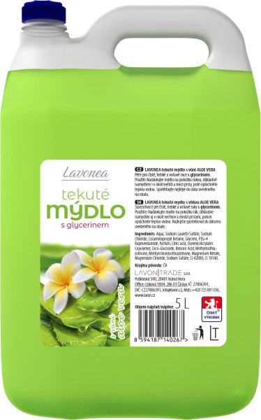 LAVONEA tekuté mýdlo  ALOE VERA  5L 10040