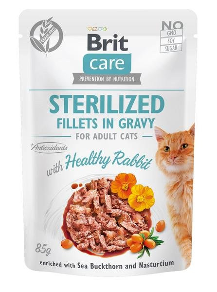 Brit Care Cat Sterilized. Fillets in Gravy Rabbit 85g