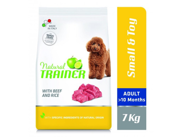 TRAINER Natural Small&Toy Adult hovězí a rýže 7kg