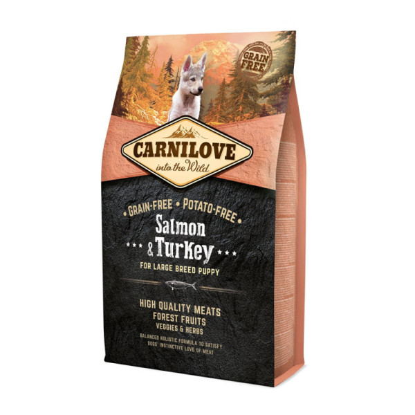 Carnilove Salmon & Turkey for Large Breed Puppy 4 kg EXP 04/25