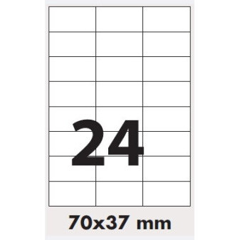 Etiketa 70x37mm/100ks, A4 bílá, Labels 1/24