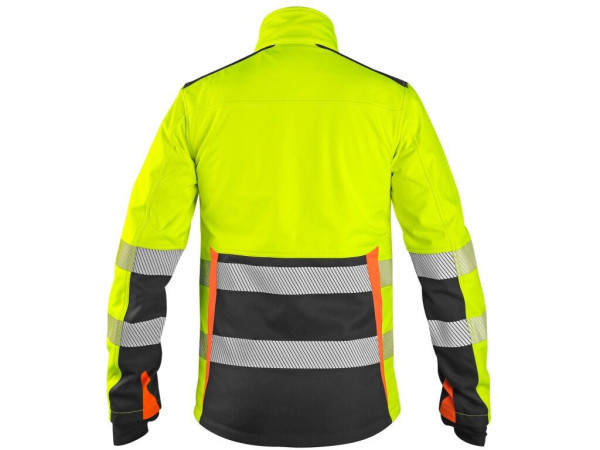 Bunda CXS BENSON, výstražná, softshell, pánská, žluto-černá, vel. 2XL