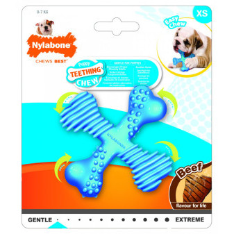 Nylabone hračka Puppy kost X příchuť hovězí S