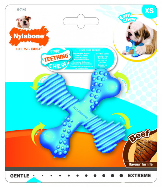 Nylabone hračka Puppy kost X příchuť hovězí S