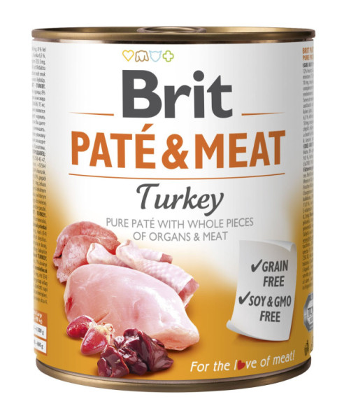 konzerva Brit Pate & Meat Turkey 800 g