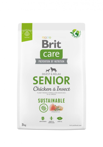 Brit Care Dog Sustainable Senior - chicken and insect, 3kg