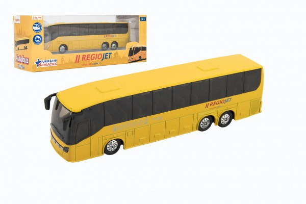 Autobus RegioJet kov/plast 18,5cm na zpětné natažení v krabičce