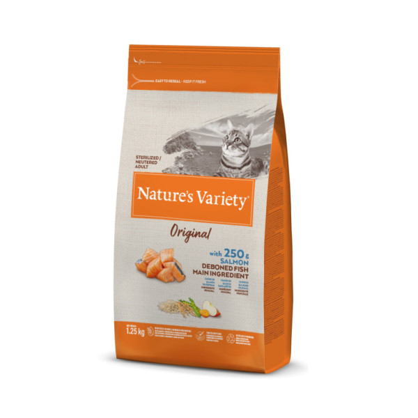 Nature´s variety original pro kastrované kočky s lososem 1,25kg