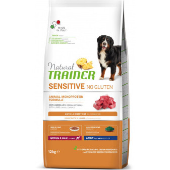 Trainer Natural Sensitive No gluten Adult Medium/Maxi jehněčí 12kg