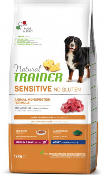 Trainer Natural Sensitive No gluten Adult Medium/Maxi jehněčí 12kg