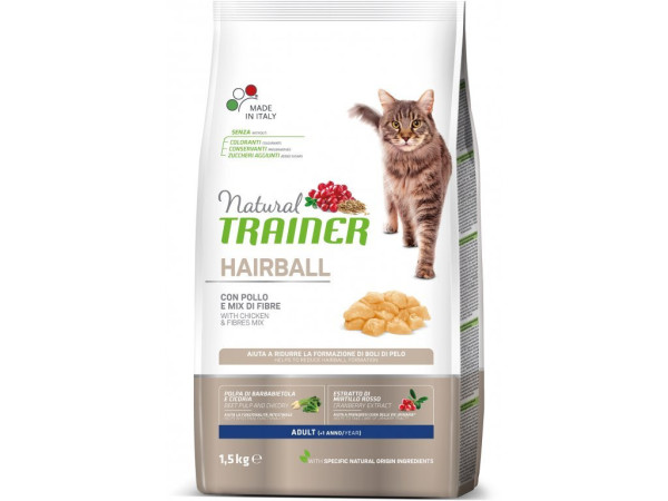 TRAINER Natural Cat HAIRBALL kuřecí 1,5kg