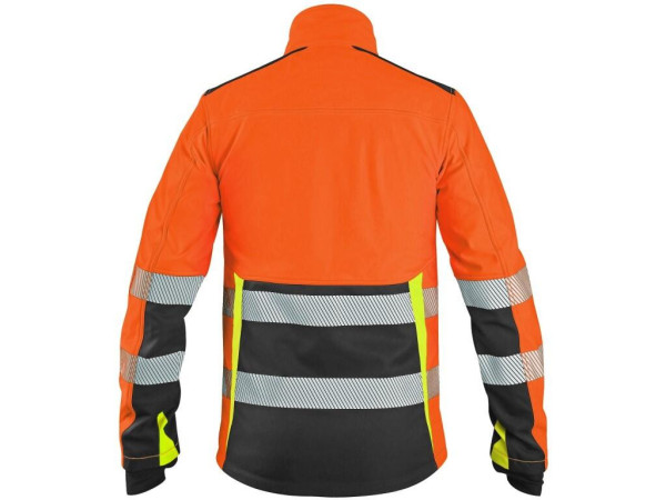 Bunda CXS BENSON, výstražná, softshell, pánská, oranžovo - černá, vel. XL