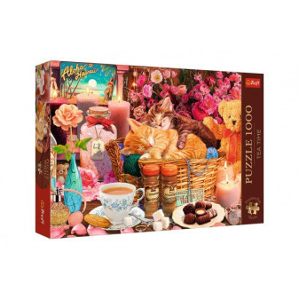 Puzzle Premium Plus - Čajový čas: Všechny pěkné věci  1000 dílků 68,3x48cm v krabici 40x27x6cm