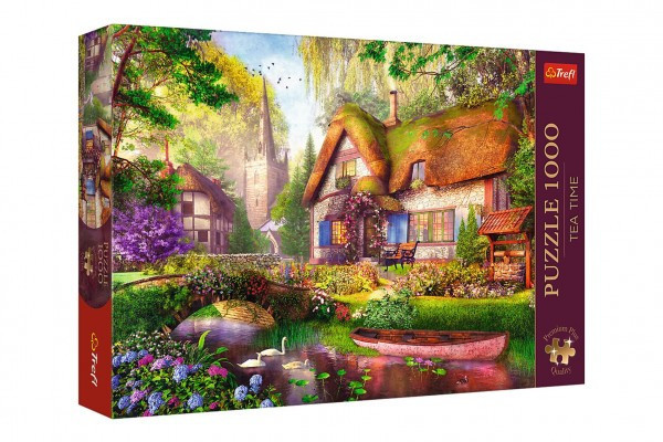 Puzzle Premium Plus - Čajový čas: Lesní chaloupka 1000 dílků 68,3x48cm v krabici 40x27x6cm