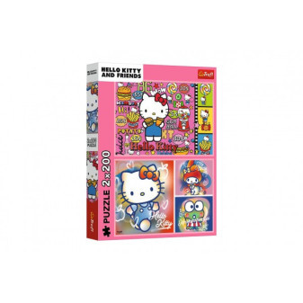 Puzzle 2x200 Hello Kitty a přátelé 41x27,5cm v krabici 26x34x4,5cm