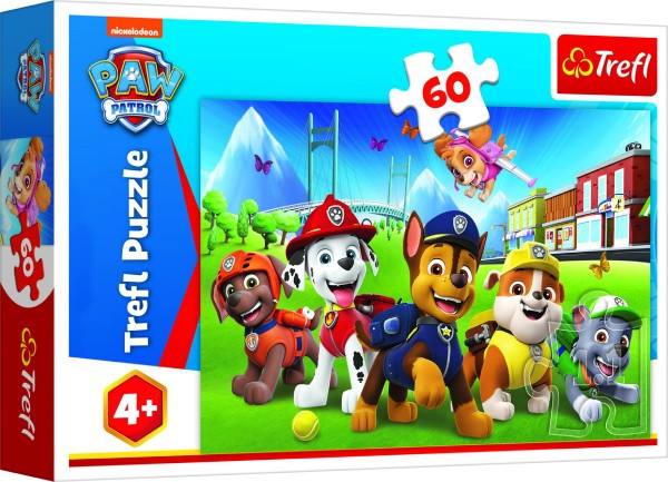 Puzzle Paw Patrol/Tlapková patrola v trávě 33x22cm 60 dílků v krabici 21x14x4cm