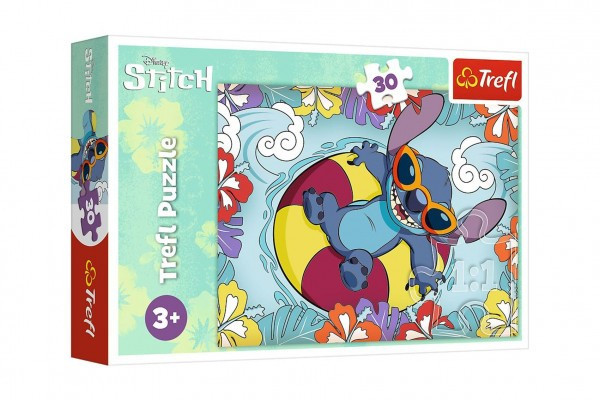 Puzzle Lilo&Stitch na dovolené 27x20cm 30 dílků v krabičce 21x14x4cm