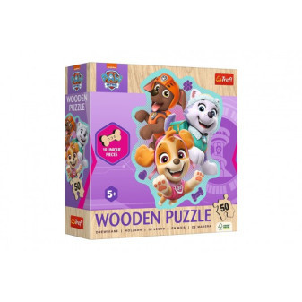 Puzzle dřevěné nepravidelné tvary Tlapková patrola/Paw Patrol 50 dílků 20x26,1cm v krabici 20x20