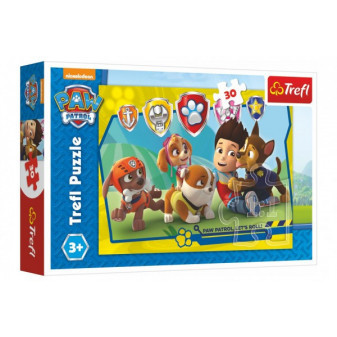 Puzzle Paw Patrol/Tlapková patrola Ryder a kamarádi 27x20cm 30 dílků v krabičce 21x14x4cm