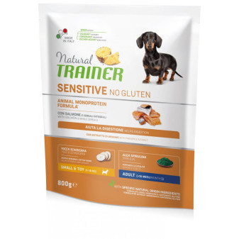 Trainer Natural Sensitive No gluten Adult Mini losos 800g