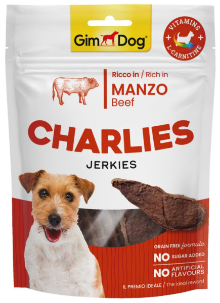 GIMDOG Charlies Jerkies hovězí 70g