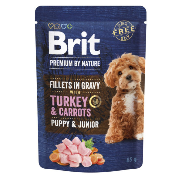 Kap.Brit Premium by Nature Dog Puppy&Junior Fillets in Gravy with Turkey&Carrots 85 g