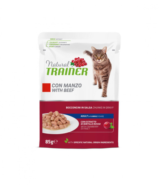 Kapsička Trainer Natural CAT AD. hovězí  85g