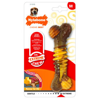 Nylabone hračka Extreme kost příchuť steak a sýr M