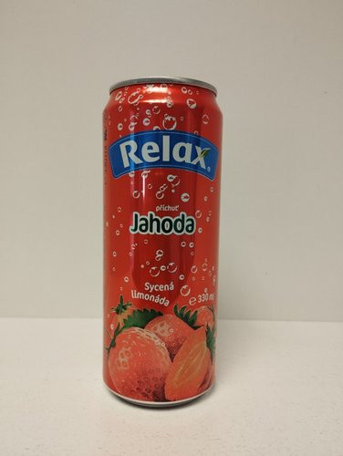 Relax limonáda plech, Jahoda, 330ml